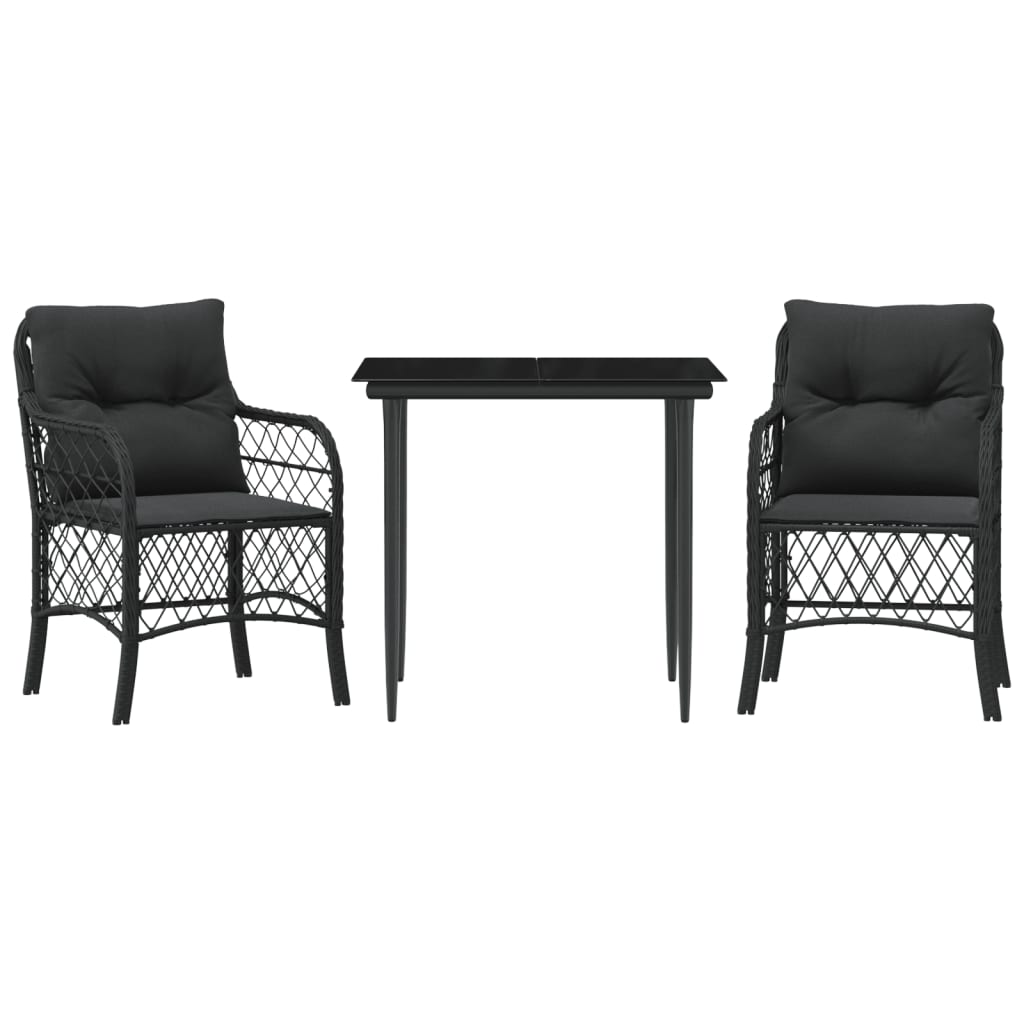 8721012318298_a_en_hd_1 vidaXL 3 Piece Bistro Set with Cushions Black Poly Rattan - Image 2