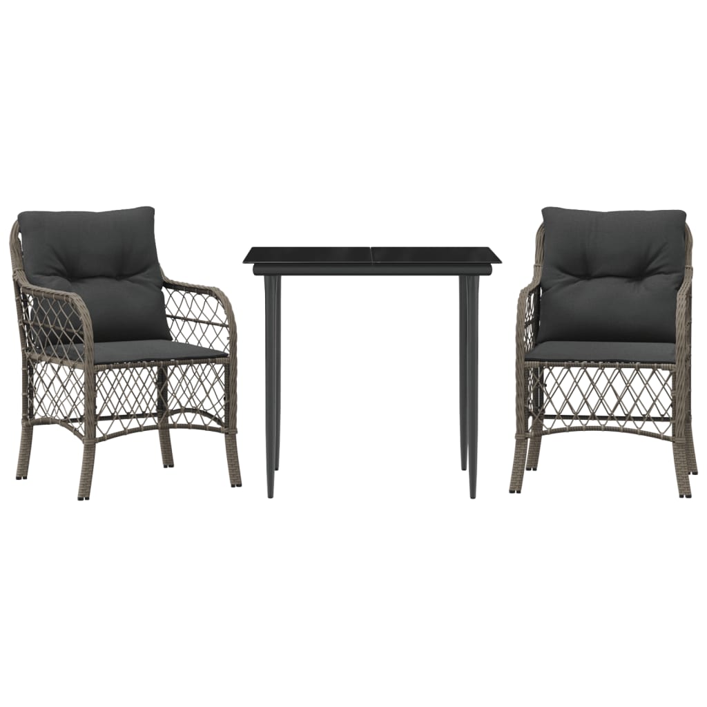 8721012318571_a_en_hd_1 vidaXL 3 Piece Bistro Set with Cushions Grey Poly Rattan - Image 2
