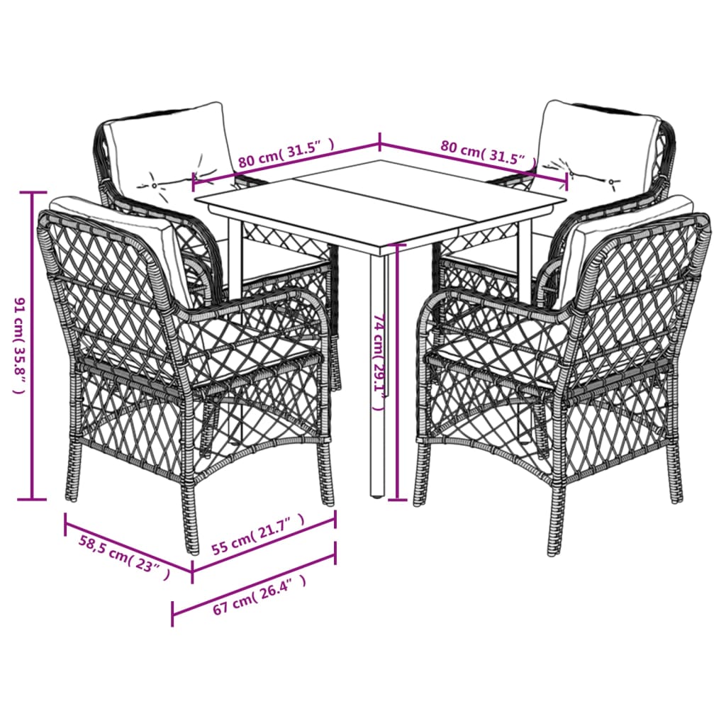 8721012318656_g_en_hd_5 vidaXL 5 Piece Garden Dining Set with Cushions Grey Poly Rattan - Image 7