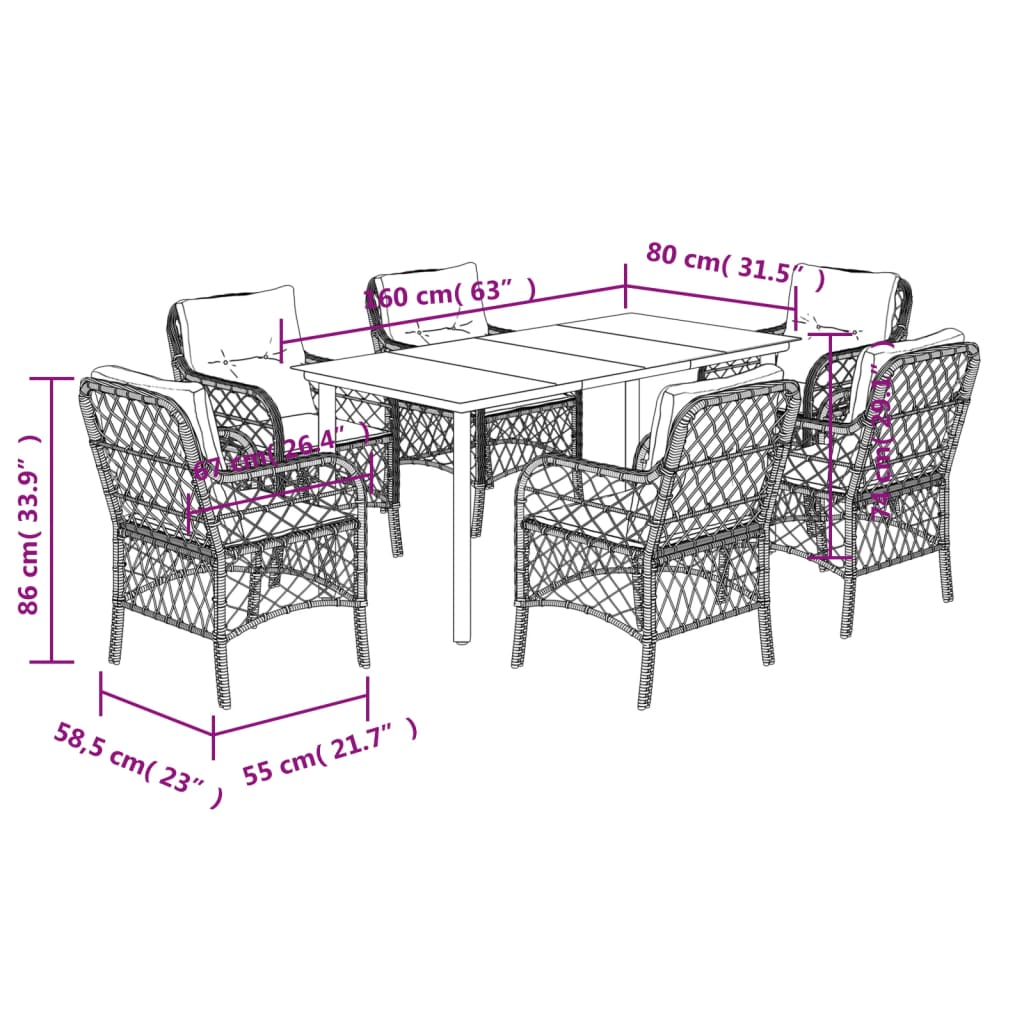 8721012318687_g_en_hd_5 vidaXL 7 Piece Garden Dining Set with Cushions Grey Poly Rattan - Image 7