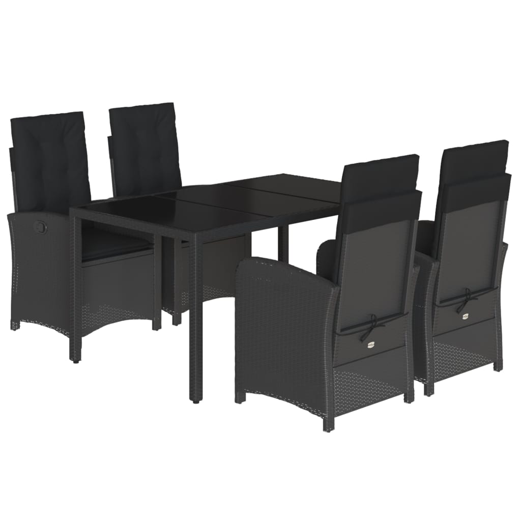 8721012319394_a_en_hd_1 vidaXL 5 Piece Garden Dining Set with Cushions Black Poly Rattan - Image 2