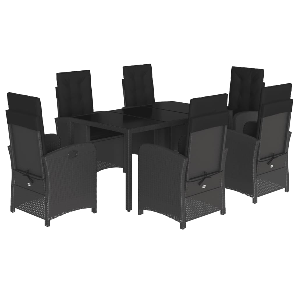 8721012319417_a_en_hd_1 vidaXL 7 Piece Garden Dining Set with Cushions Black Poly Rattan - Image 2