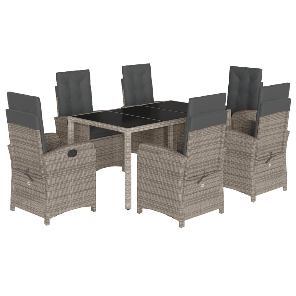 8721012319509_a_en_hd_1 vidaXL 7 Piece Garden Dining Set with Cushions Grey Poly Rattan - Image 2