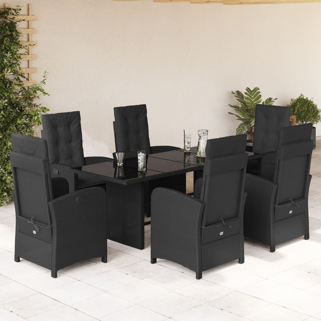 8721012319844_m_en_hd_1 vidaXL 7 Piece Garden Dining Set with Cushions Black Poly Rattan - Image 1