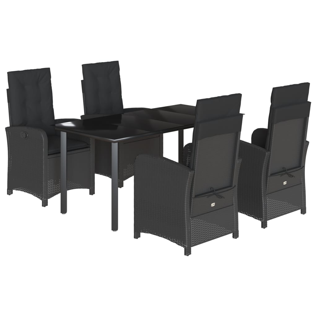 8721012320574_a_en_hd_1 vidaXL 5 Piece Garden Dining Set with Cushions Black Poly Rattan - Image 2