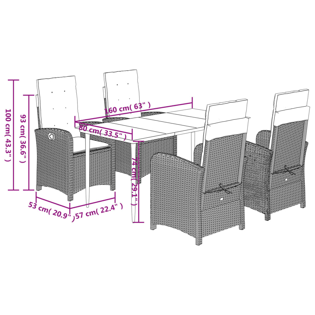 8721012321076_g_en_hd_7 vidaXL 5 Piece Garden Dining Set with Cushions Beige Poly Rattan - Image 9
