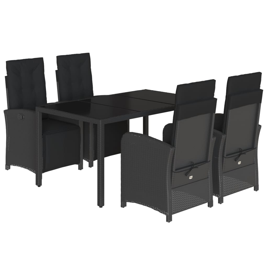 8721012321915_a_en_hd_1 vidaXL 5 Piece Garden Dining Set with Cushions Black Poly Rattan - Image 2