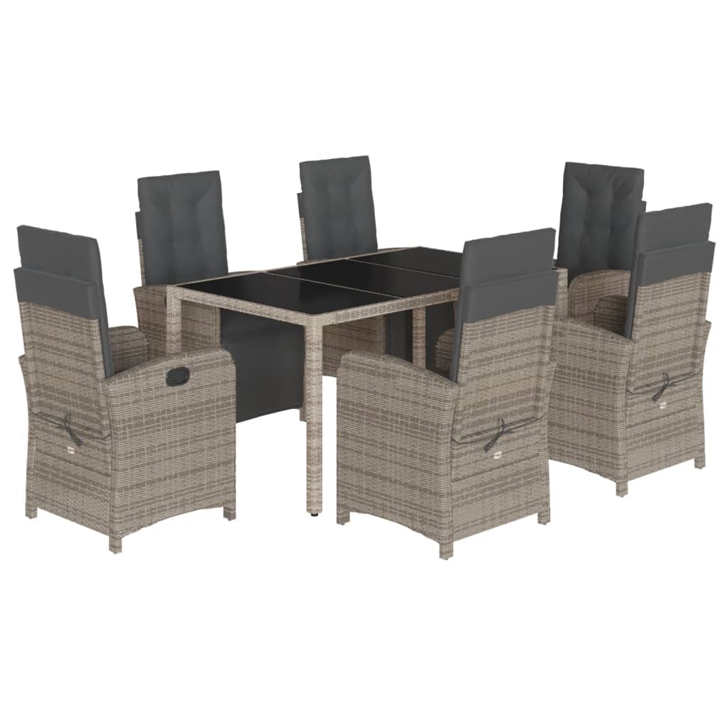 8721012321984_a_en_hd_1 vidaXL 7 Piece Garden Dining Set with Cushions Grey Poly Rattan - Image 2