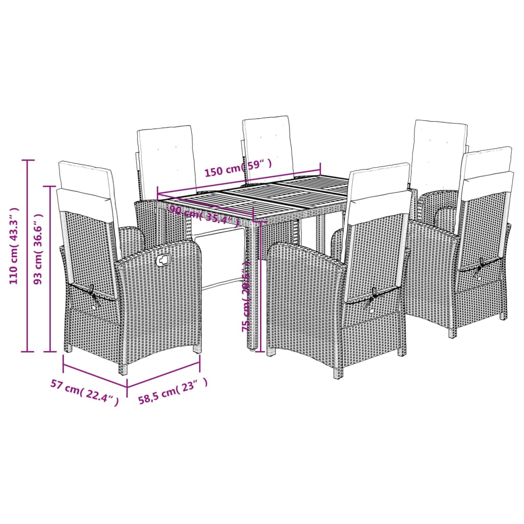 8721012322110_g_en_hd_7 vidaXL 7 Piece Garden Dining Set with Cushions Black Poly Rattan - Image 9