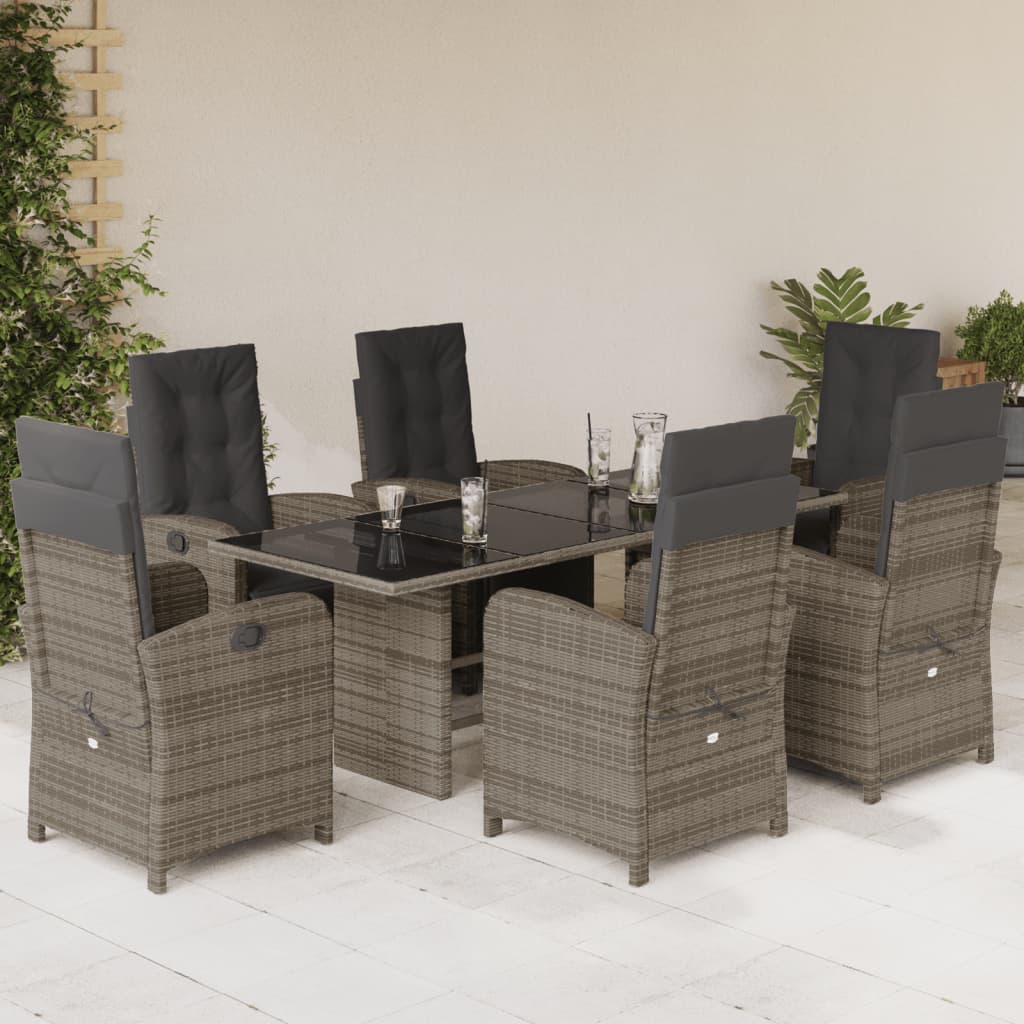 8721012322257_m_en_hd_1 vidaXL 7 Piece Garden Dining Set with Cushions Grey Poly Rattan - Image 1