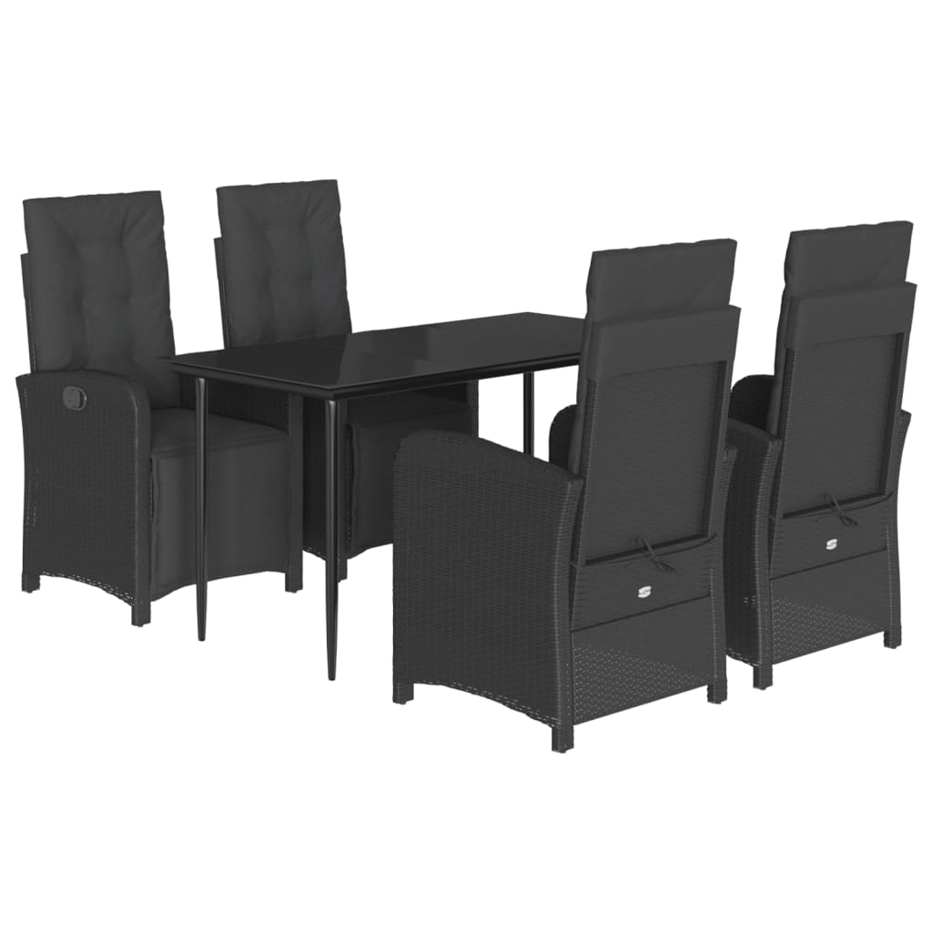 8721012322639_a_en_hd_1 vidaXL 5 Piece Garden Dining Set with Cushions Black Poly Rattan - Image 2