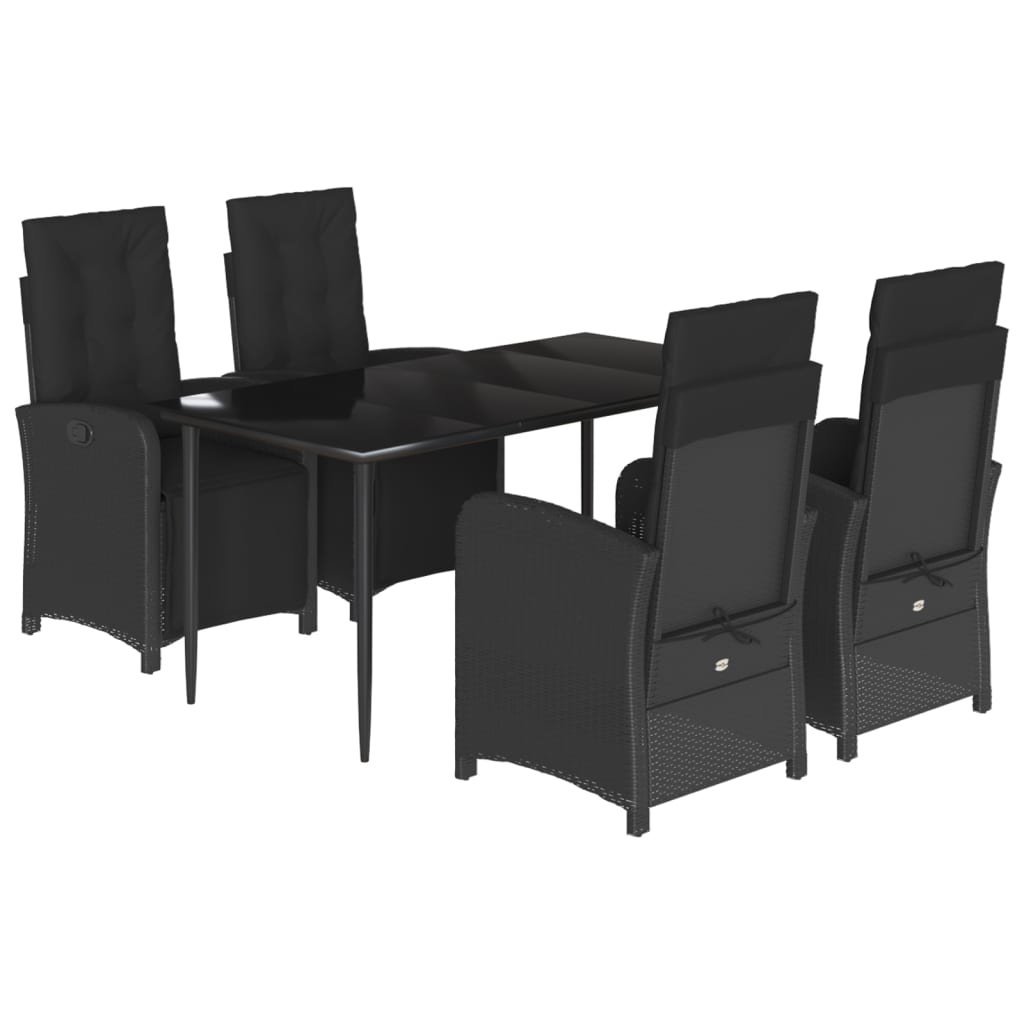 8721012322646_a_en_hd_1 vidaXL 5 Piece Garden Dining Set with Cushions Black Poly Rattan - Image 2