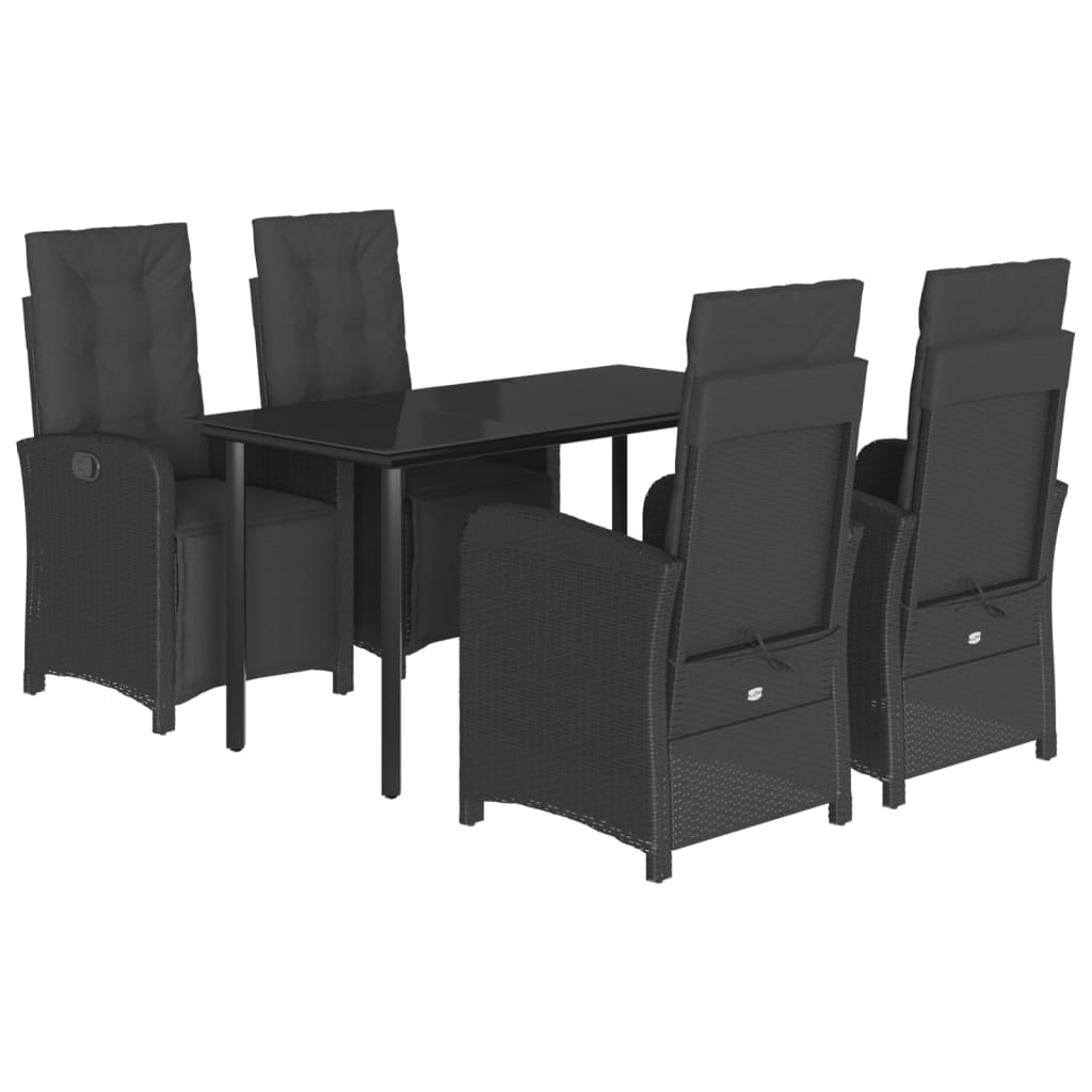 8721012322707_a_en_hd_1 vidaXL 5 Piece Garden Dining Set with Cushions Black Poly Rattan - Image 2