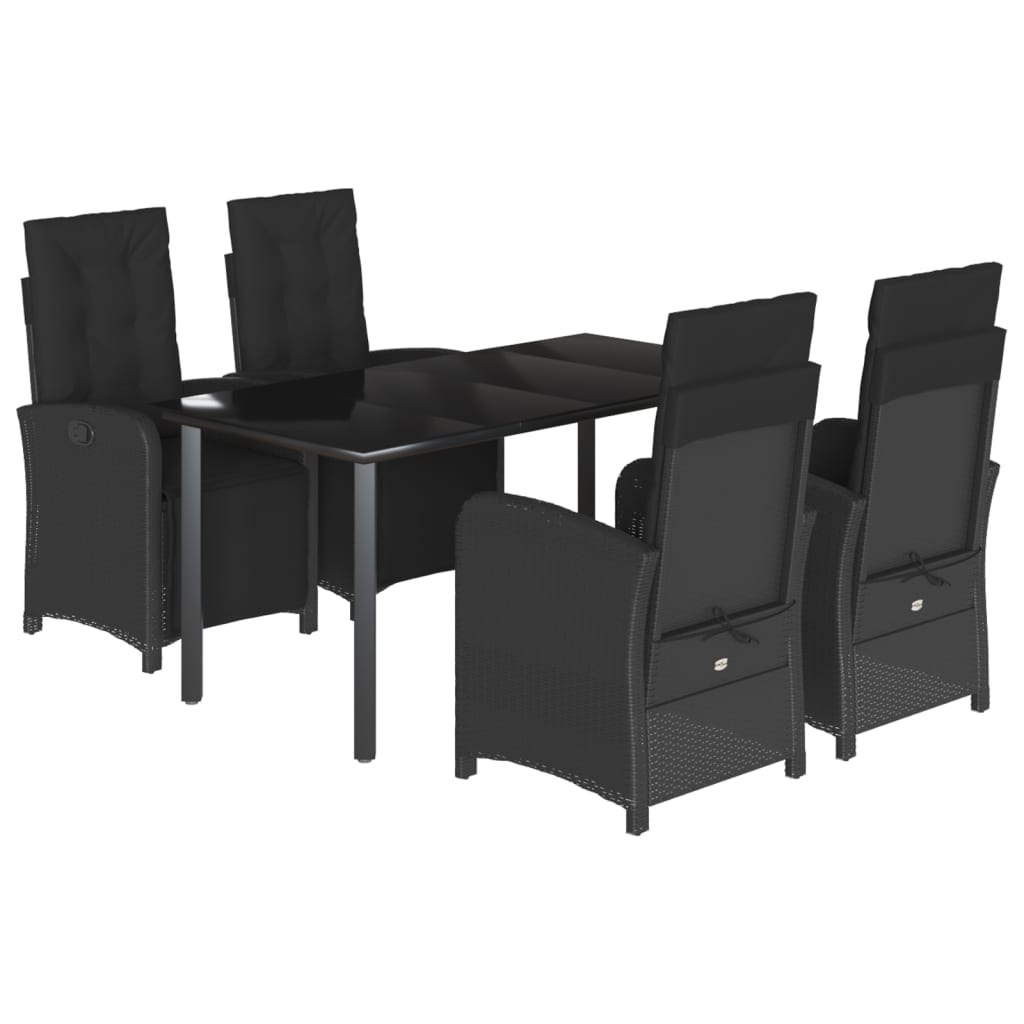 8721012322714_a_en_hd_1 vidaXL 5 Piece Garden Dining Set with Cushions Black Poly Rattan - Image 2