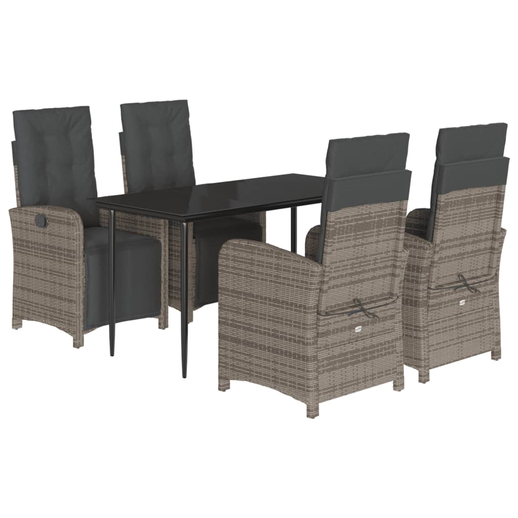 8721012322912_a_en_hd_1 vidaXL 5 Piece Garden Dining Set with Cushions Grey Poly Rattan - Image 2