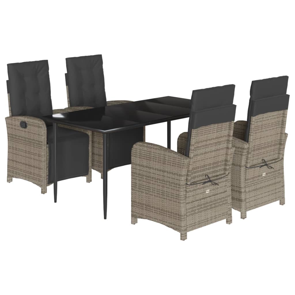 8721012322929_a_en_hd_1 vidaXL 5 Piece Garden Dining Set with Cushions Grey Poly Rattan - Image 2
