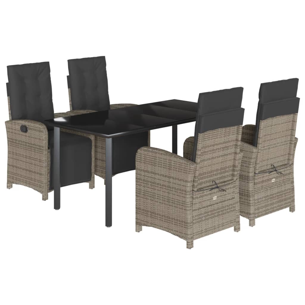 8721012322998_a_en_hd_1 vidaXL 5 Piece Garden Dining Set with Cushions Grey Poly Rattan - Image 2