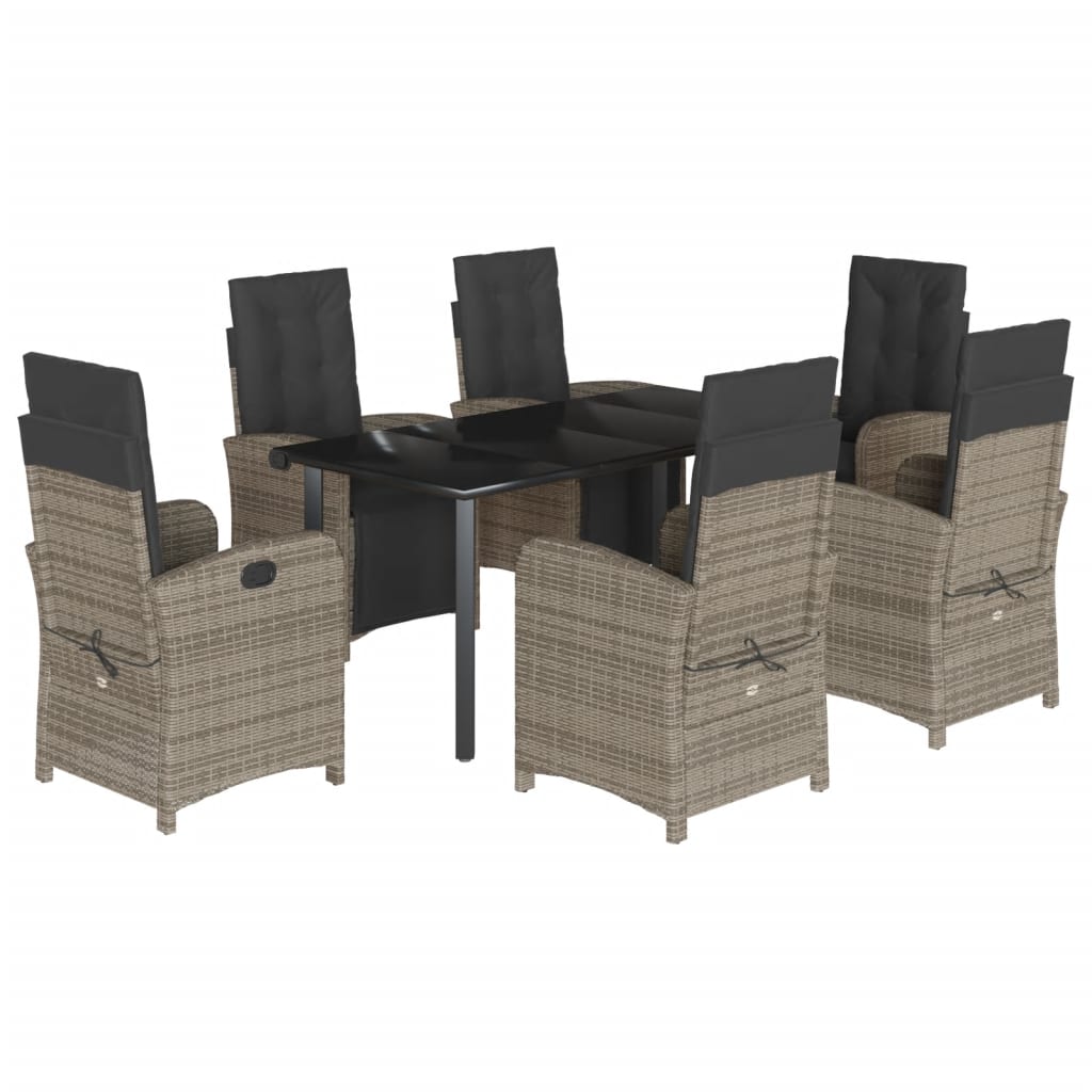 8721012323001_a_en_hd_1 vidaXL 7 Piece Garden Dining Set with Cushions Grey Poly Rattan - Image 2