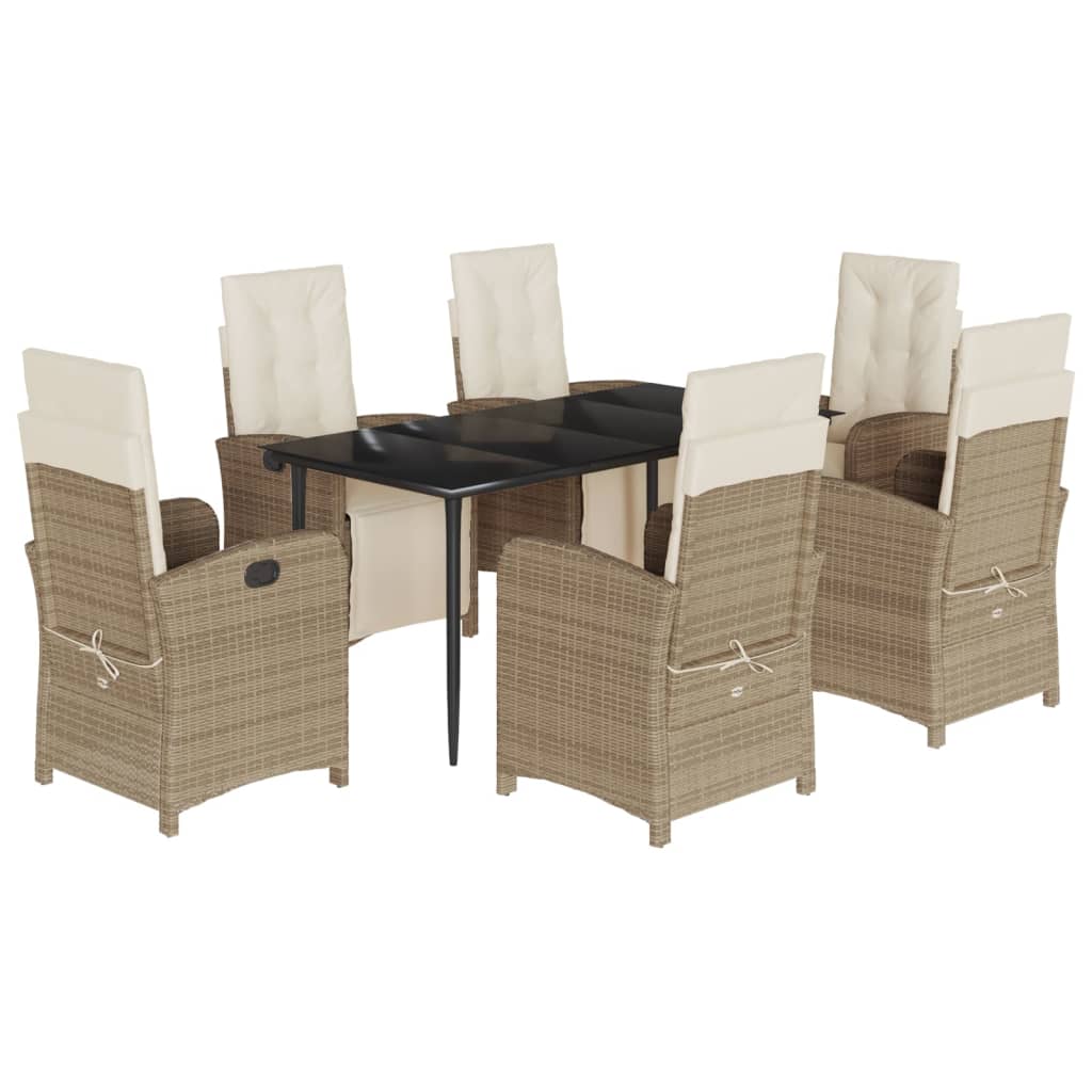 8721012323070_a_en_hd_1 vidaXL 7 Piece Garden Dining Set with Cushions Beige Poly Rattan - Image 2