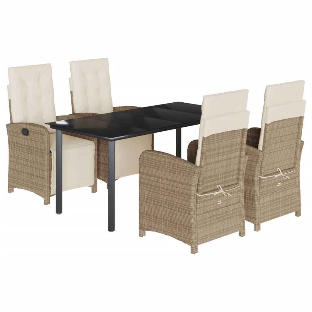 8721012323131_a_en_hd_1 vidaXL 5 Piece Garden Dining Set with Cushions Beige Poly Rattan - Image 2