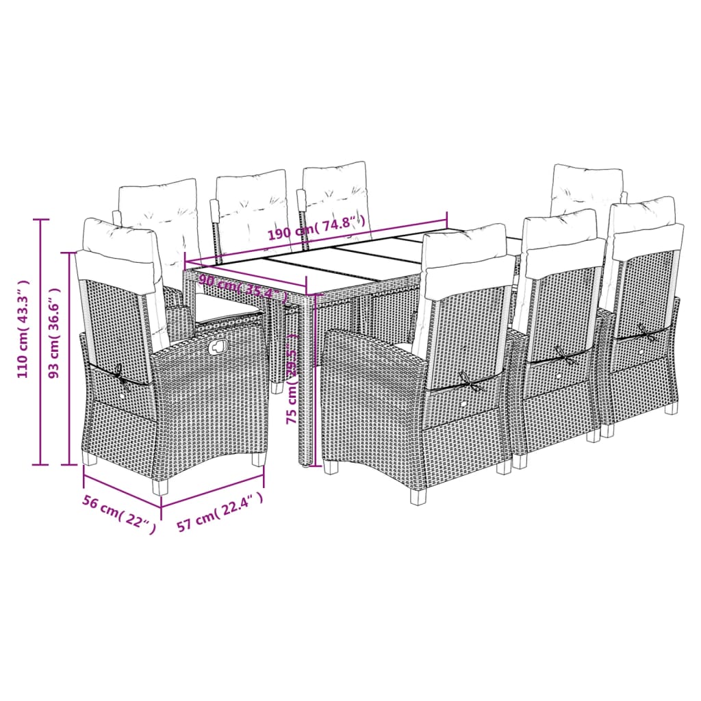 8721012323759_g_en_hd_7 vidaXL 9 Piece Garden Dining Set with Cushions Black Poly Rattan - Image 9