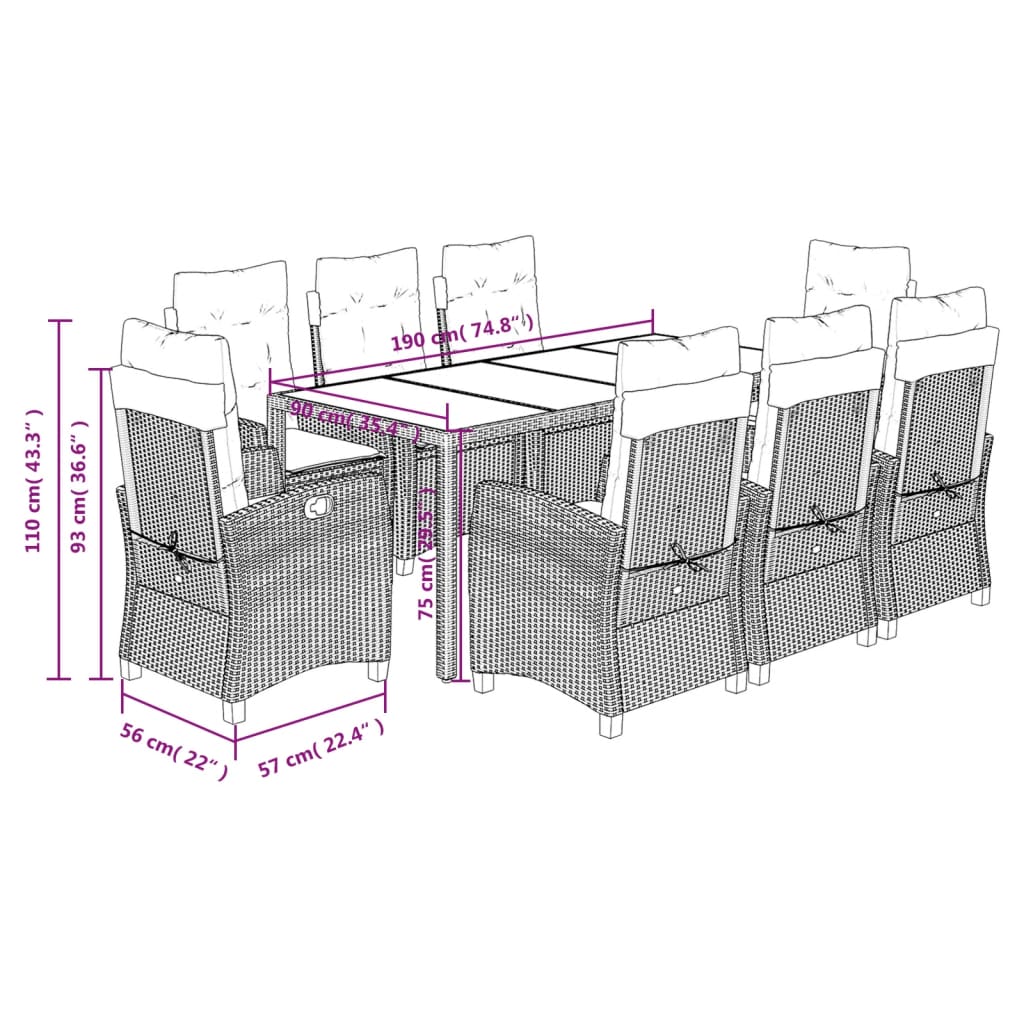 8721012323766_g_en_hd_10 vidaXL 9 Piece Garden Dining Set with Cushions Black Poly Rattan - Image 12