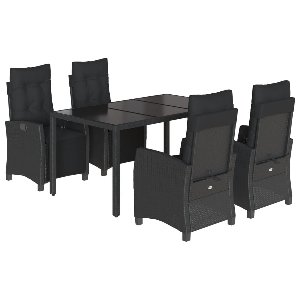 8721012326231_a_en_hd_1 vidaXL 5 Piece Garden Dining Set with Cushions Black Poly Rattan - Image 2