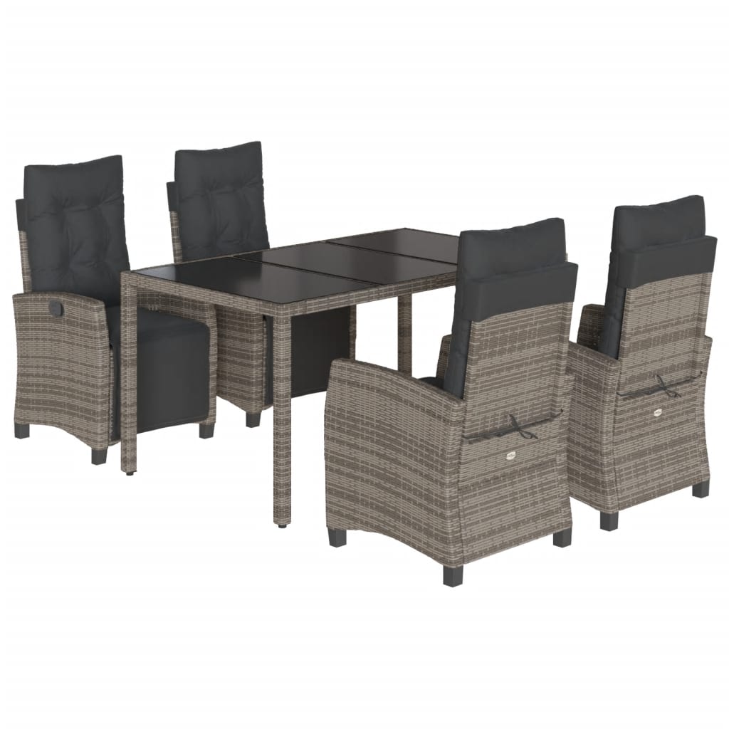 8721012326293_a_en_hd_1 vidaXL 5 Piece Garden Dining Set with Cushions Grey Poly Rattan - Image 2