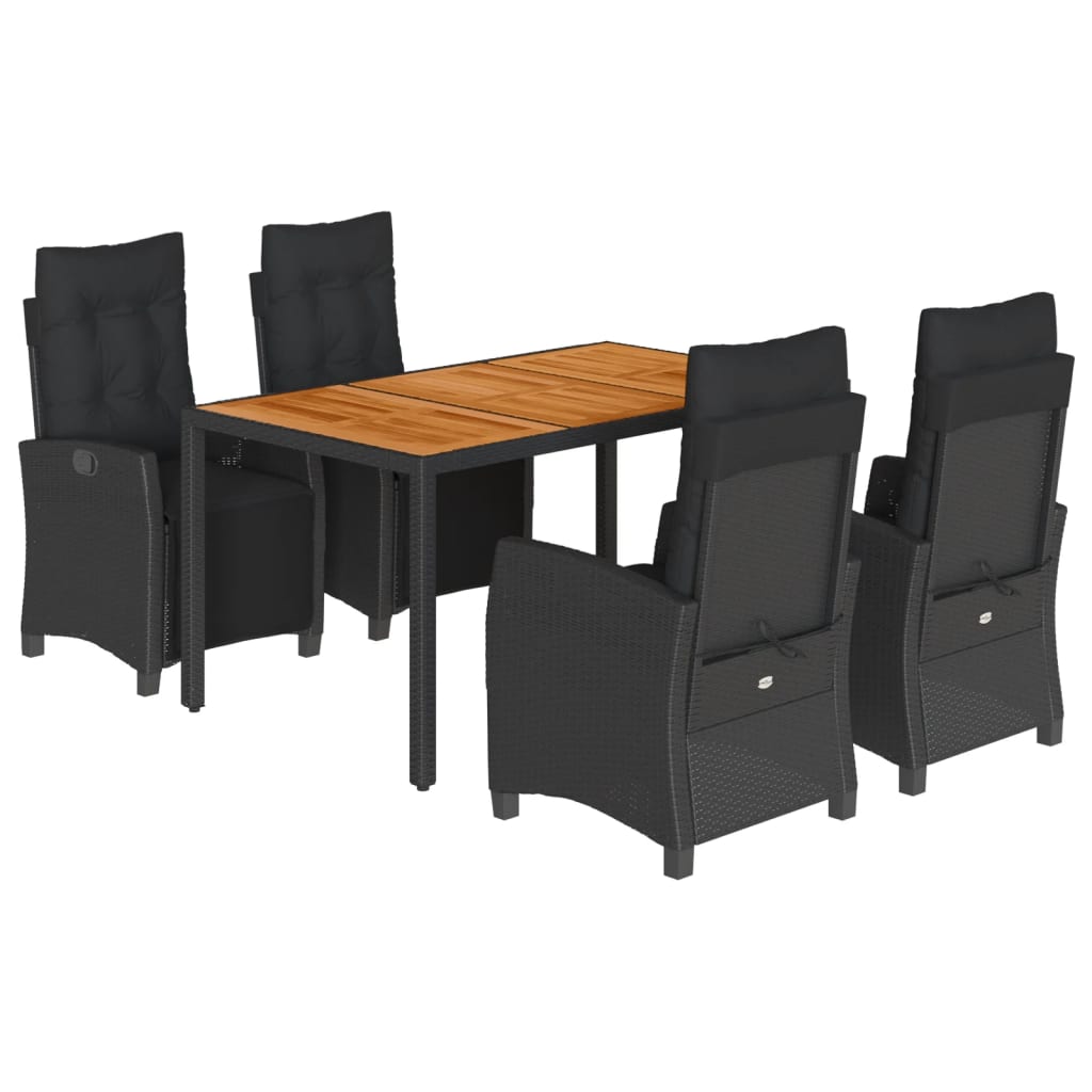 8721012326415_a_en_hd_1 vidaXL 5 Piece Garden Dining Set with Cushions Black Poly Rattan - Image 2