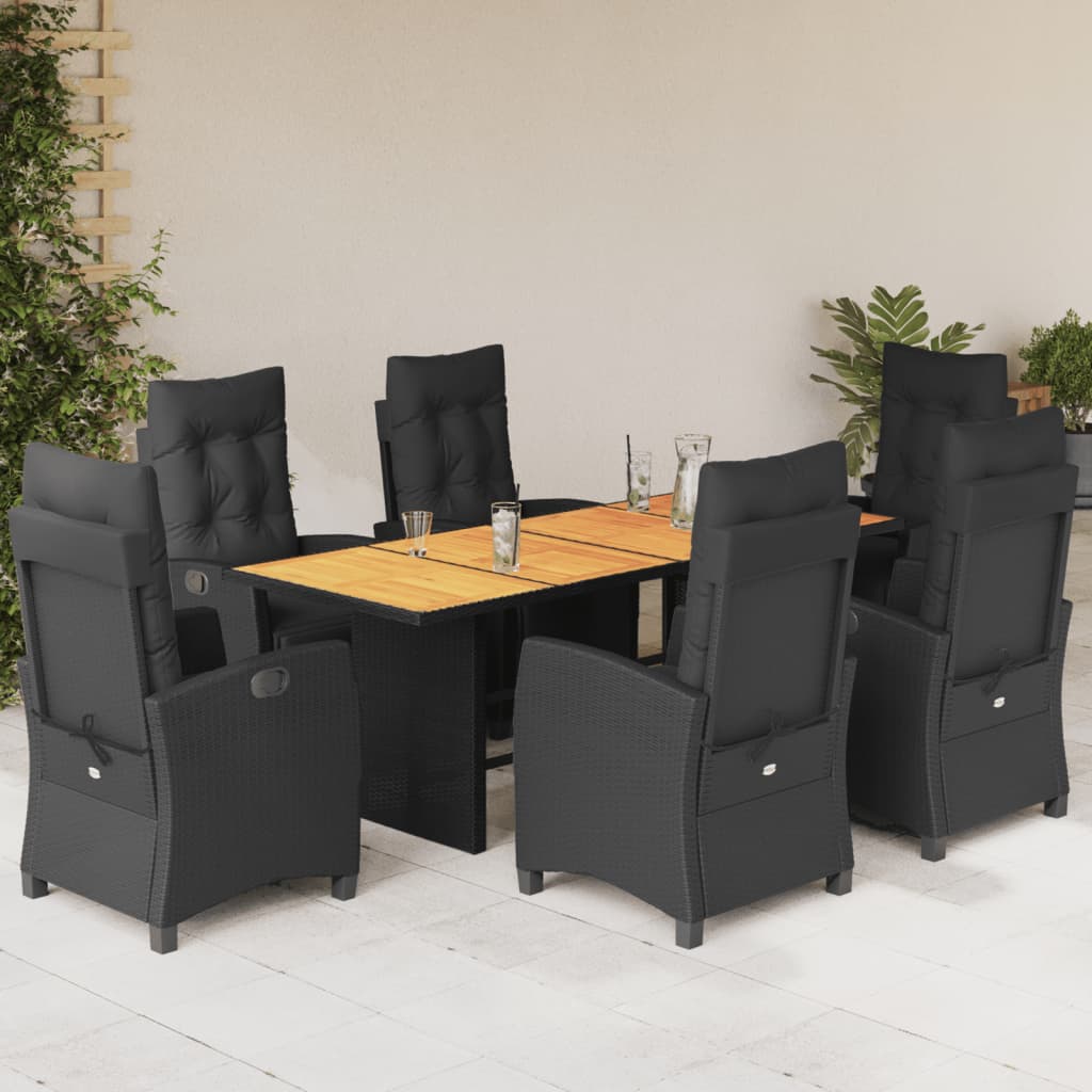 8721012326699_m_en_hd_1 vidaXL 7 Piece Garden Dining Set with Cushions Black Poly Rattan - Image 1