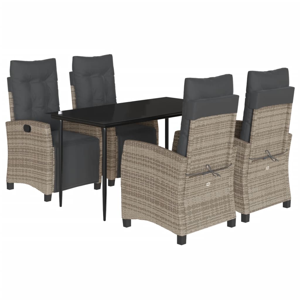 8721012327238_a_en_hd_1 vidaXL 5 Piece Garden Dining Set with Cushions Grey Poly Rattan - Image 2