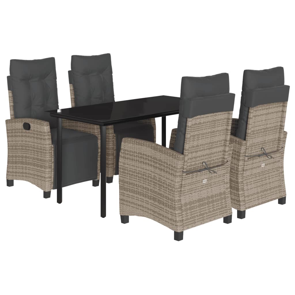8721012327306_a_en_hd_1 vidaXL 5 Piece Garden Dining Set with Cushions Grey Poly Rattan - Image 2