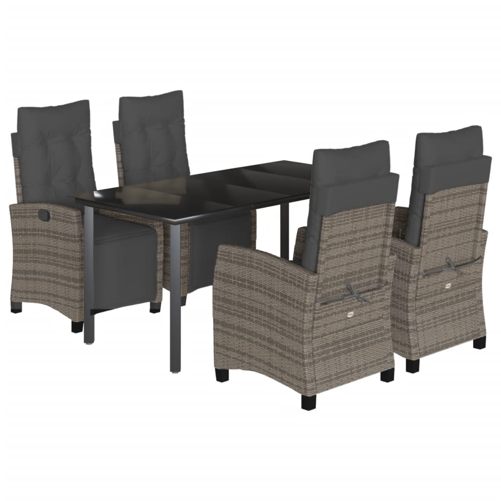 8721012327313_a_en_hd_1 vidaXL 5 Piece Garden Dining Set with Cushions Grey Poly Rattan - Image 2