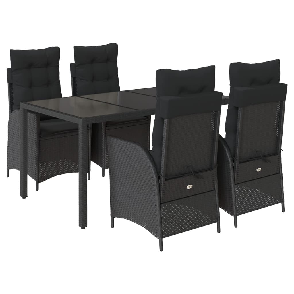 8721012328037_a_en_hd_1 vidaXL 5 Piece Garden Dining Set with Cushions Black Poly Rattan - Image 2