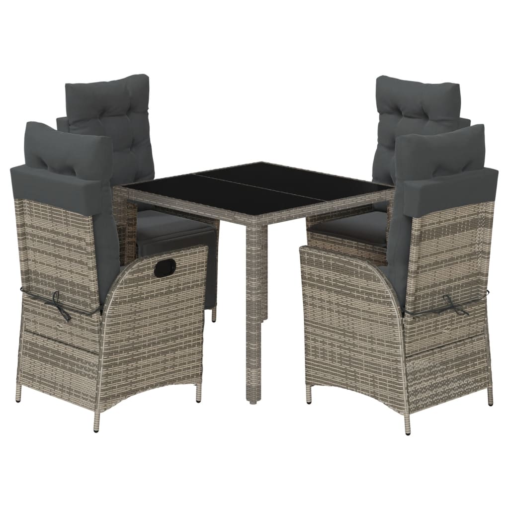 8721012328112_a_en_hd_1 vidaXL 5 Piece Garden Dining Set with Cushions Grey Poly Rattan - Image 2