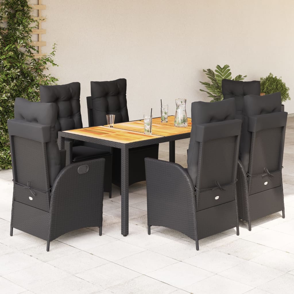 8721012328327_m_en_hd_1 vidaXL 7 Piece Garden Dining Set with Cushions Black Poly Rattan - Image 1