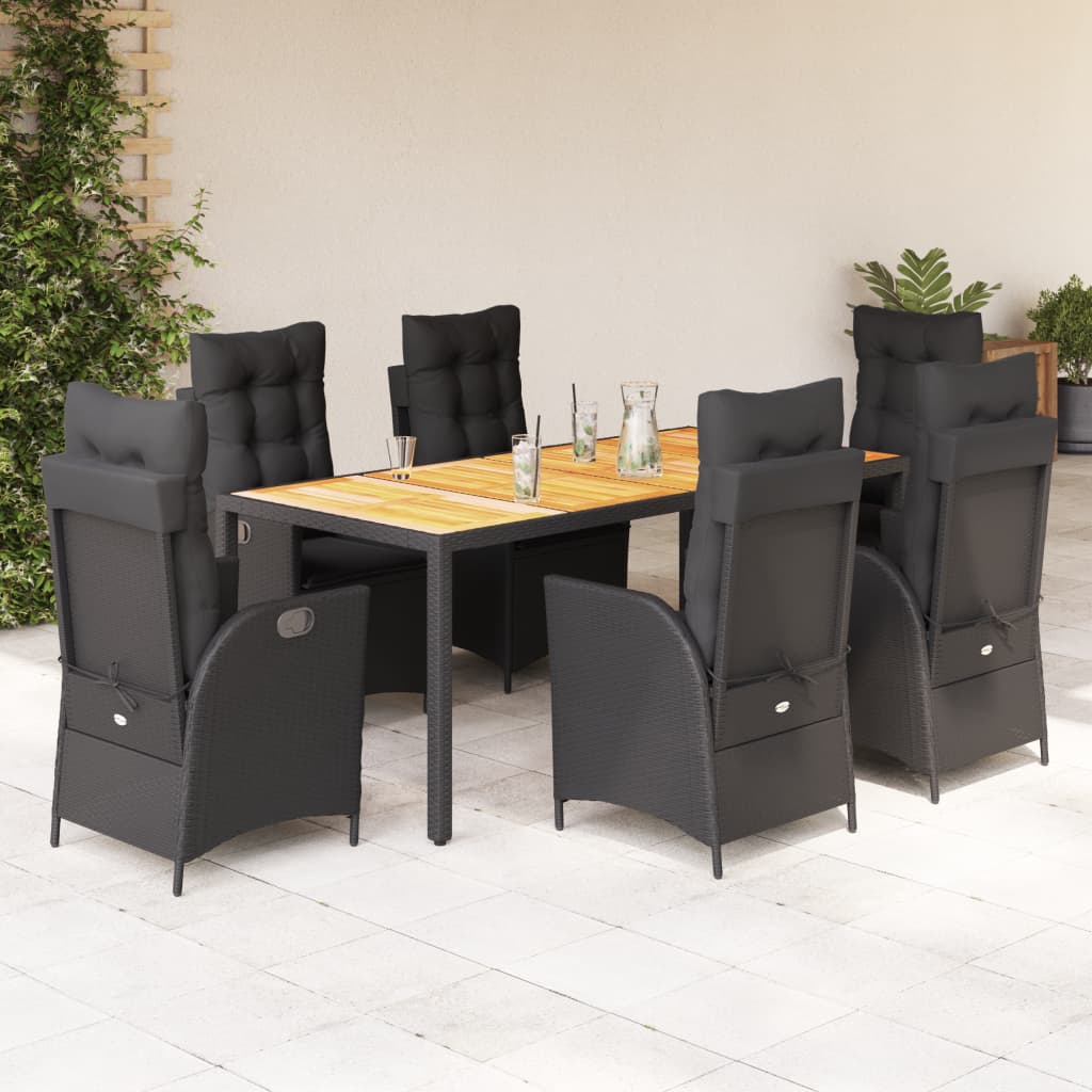 8721012328334_m_en_hd_1 vidaXL 7 Piece Garden Dining Set with Cushions Black Poly Rattan - Image 1