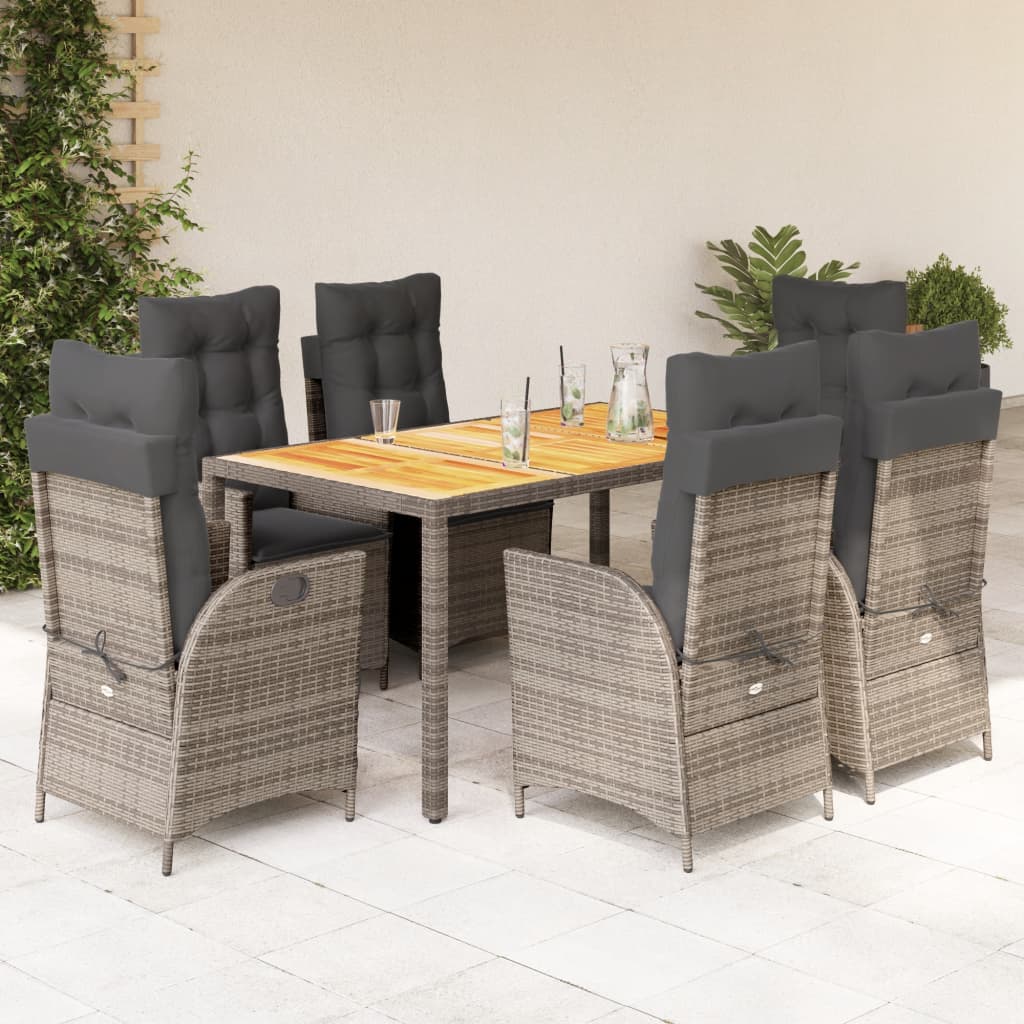 8721012328419_m_en_hd_1 vidaXL 7 Piece Garden Dining Set with Cushions Grey Poly Rattan - Image 1