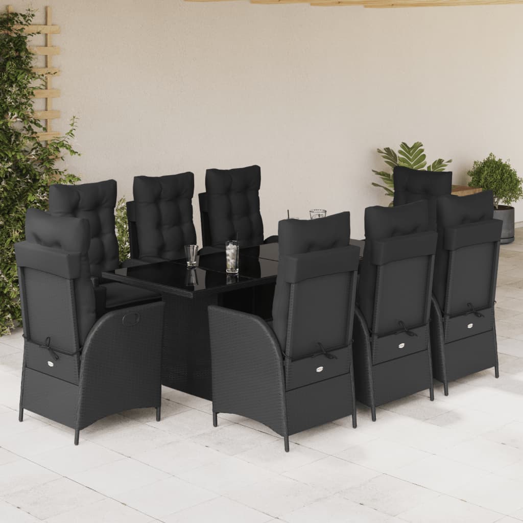 8721012328501_m_en_hd_1 vidaXL 9 Piece Garden Dining Set with Cushions Black Poly Rattan - Image 1