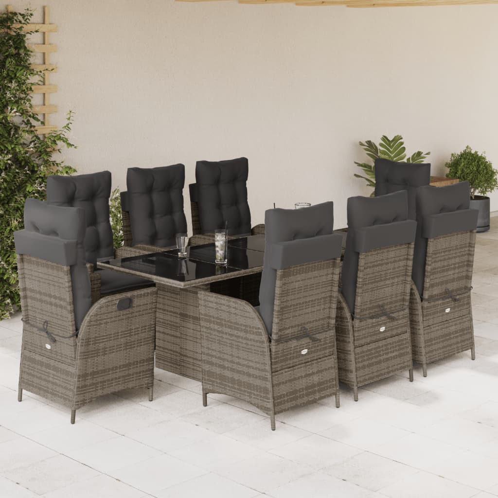 8721012328563_m_en_hd_1 vidaXL 9 Piece Garden Dining Set with Cushions Grey Poly Rattan - Image 1