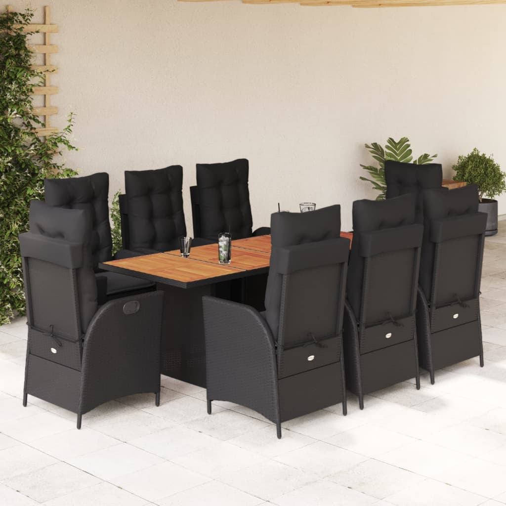 8721012328730_m_en_hd_1 vidaXL 9 Piece Garden Dining Set with Cushions Black Poly Rattan - Image 1