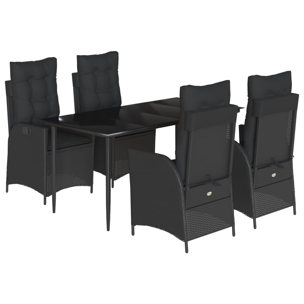 8721012329119_a_en_hd_1 vidaXL 5 Piece Garden Dining Set with Cushions Black Poly Rattan - Image 2