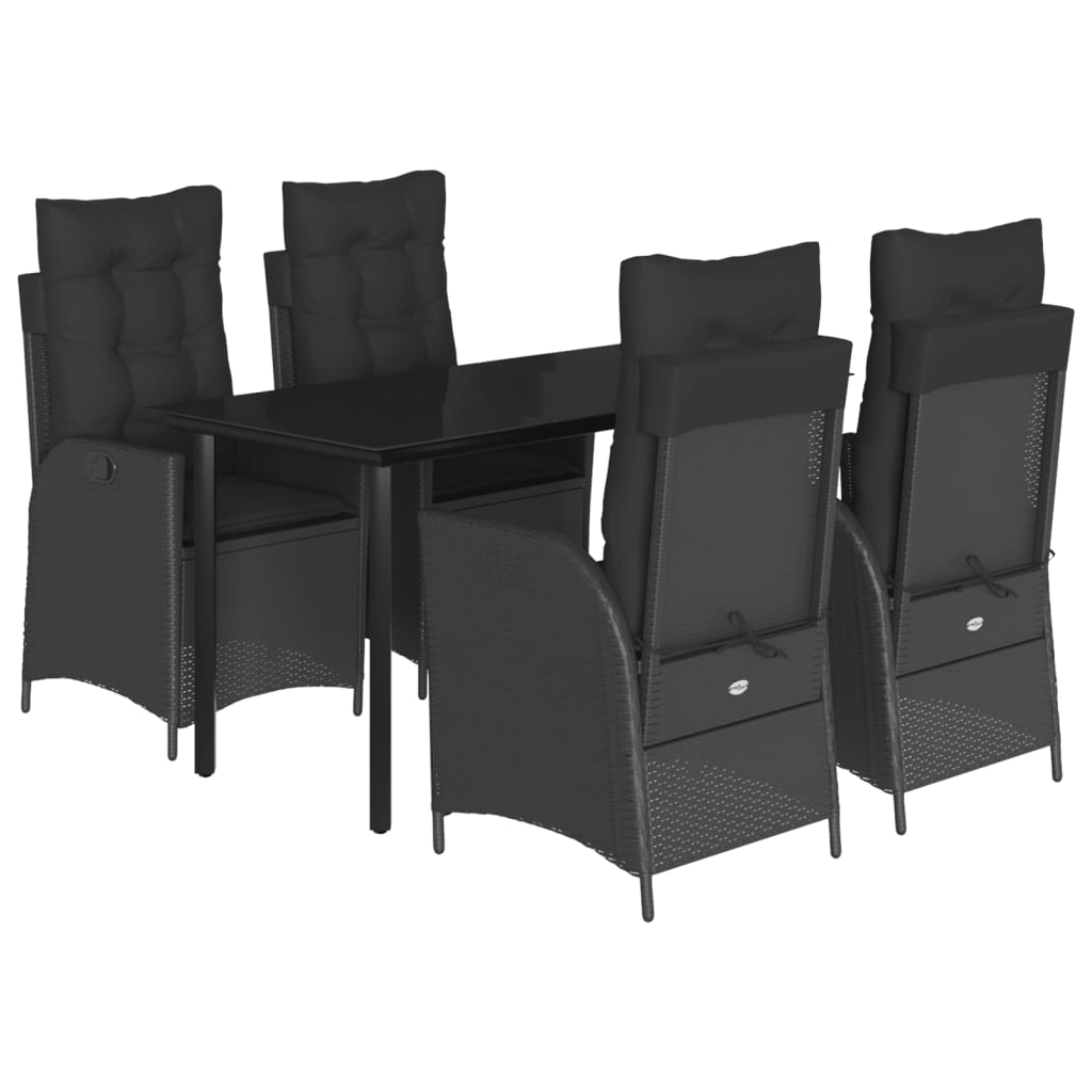 8721012329201_a_en_hd_1 vidaXL 5 Piece Garden Dining Set with Cushions Black Poly Rattan - Image 2