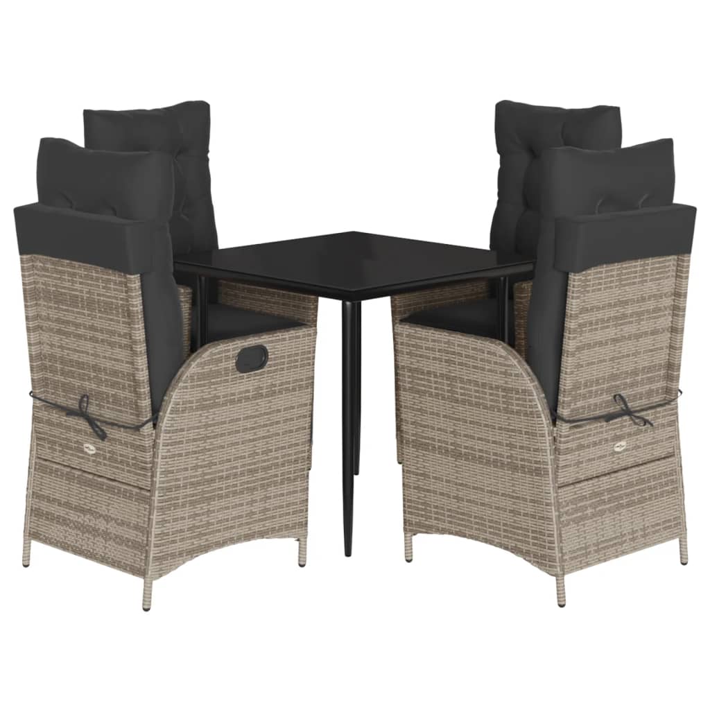 8721012329492_a_en_hd_1 vidaXL 5 Piece Garden Dining Set with Cushions Grey Poly Rattan - Image 2