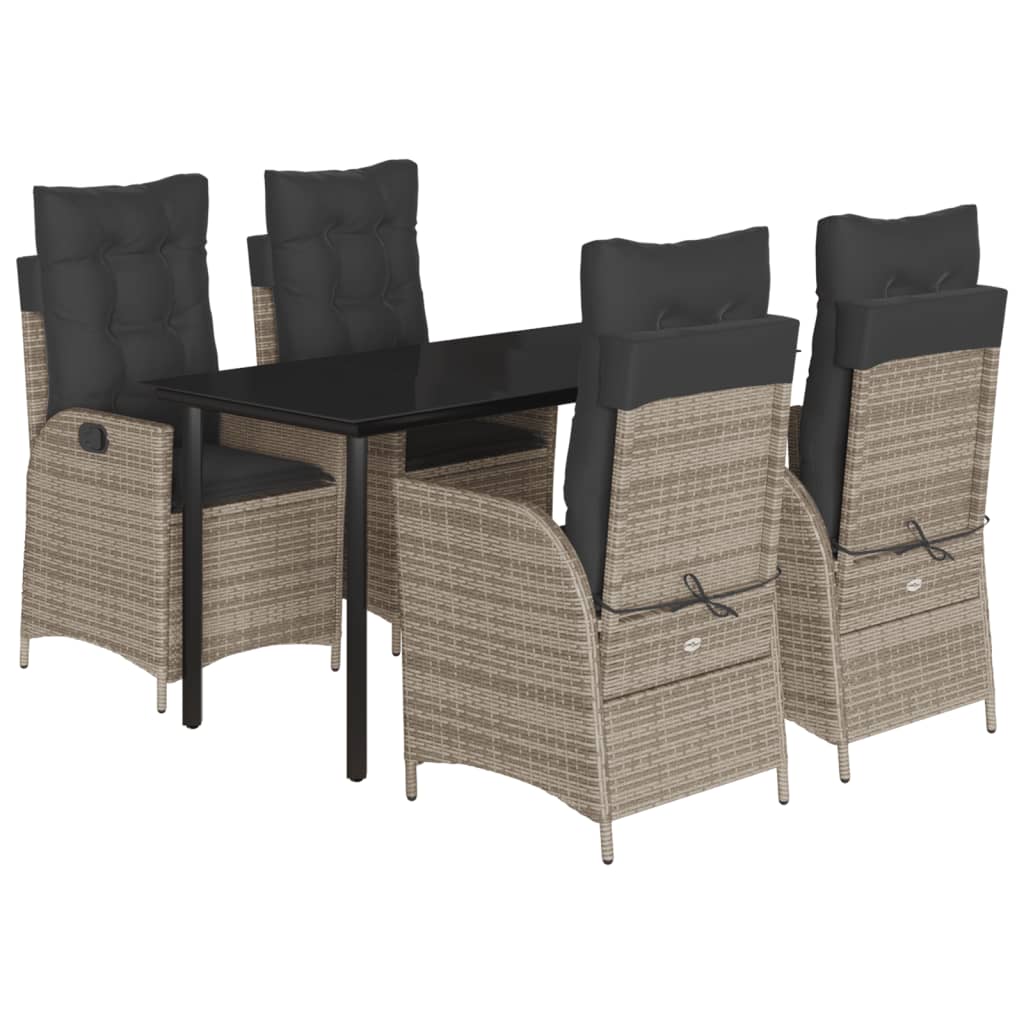 8721012329607_a_en_hd_1 vidaXL 5 Piece Garden Dining Set with Cushions Grey Poly Rattan - Image 2
