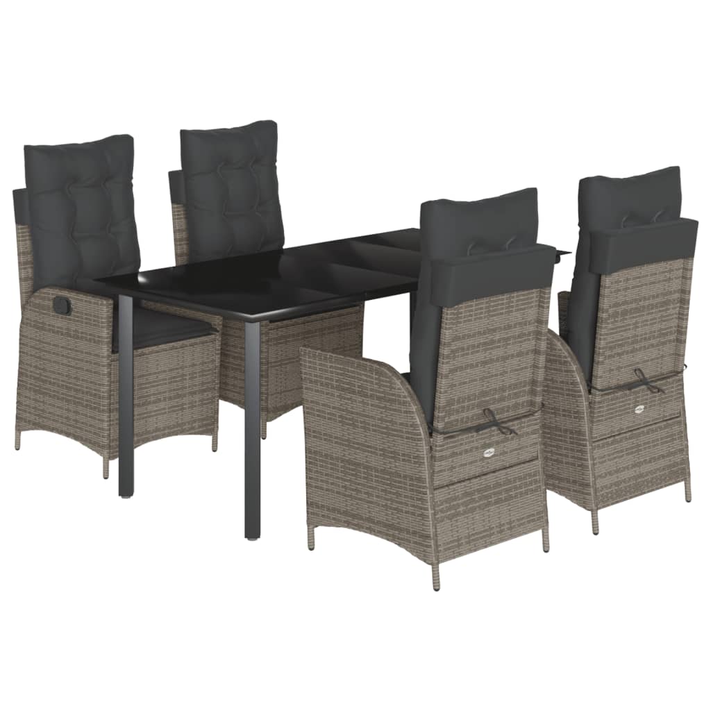 8721012329614_a_en_hd_1 vidaXL 5 Piece Garden Dining Set with Cushions Grey Poly Rattan - Image 2