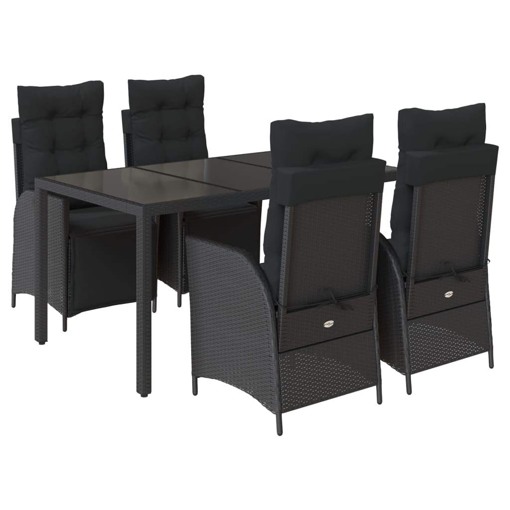 8721012330559_a_en_hd_1 vidaXL 5 Piece Garden Dining Set with Cushions Black Poly Rattan - Image 2