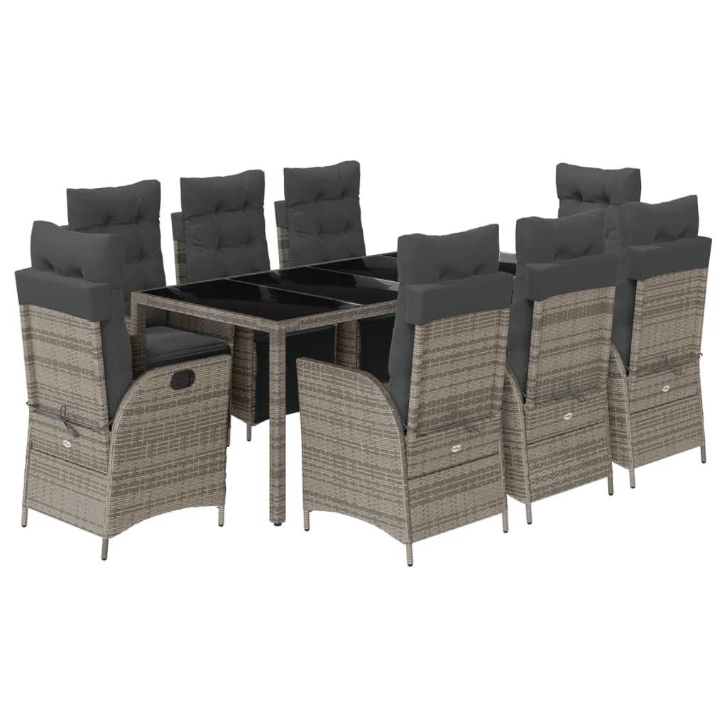 8721012330641_a_en_hd_1 vidaXL 9 Piece Garden Dining Set with Cushions Grey Poly Rattan - Image 2