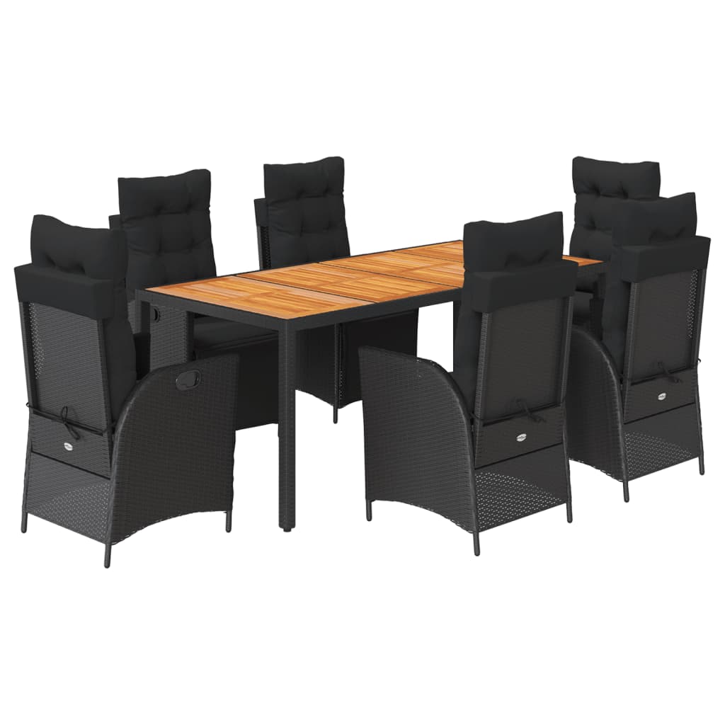 8721012330757_a_en_hd_1 vidaXL 7 Piece Garden Dining Set with Cushions Black Poly Rattan - Image 2