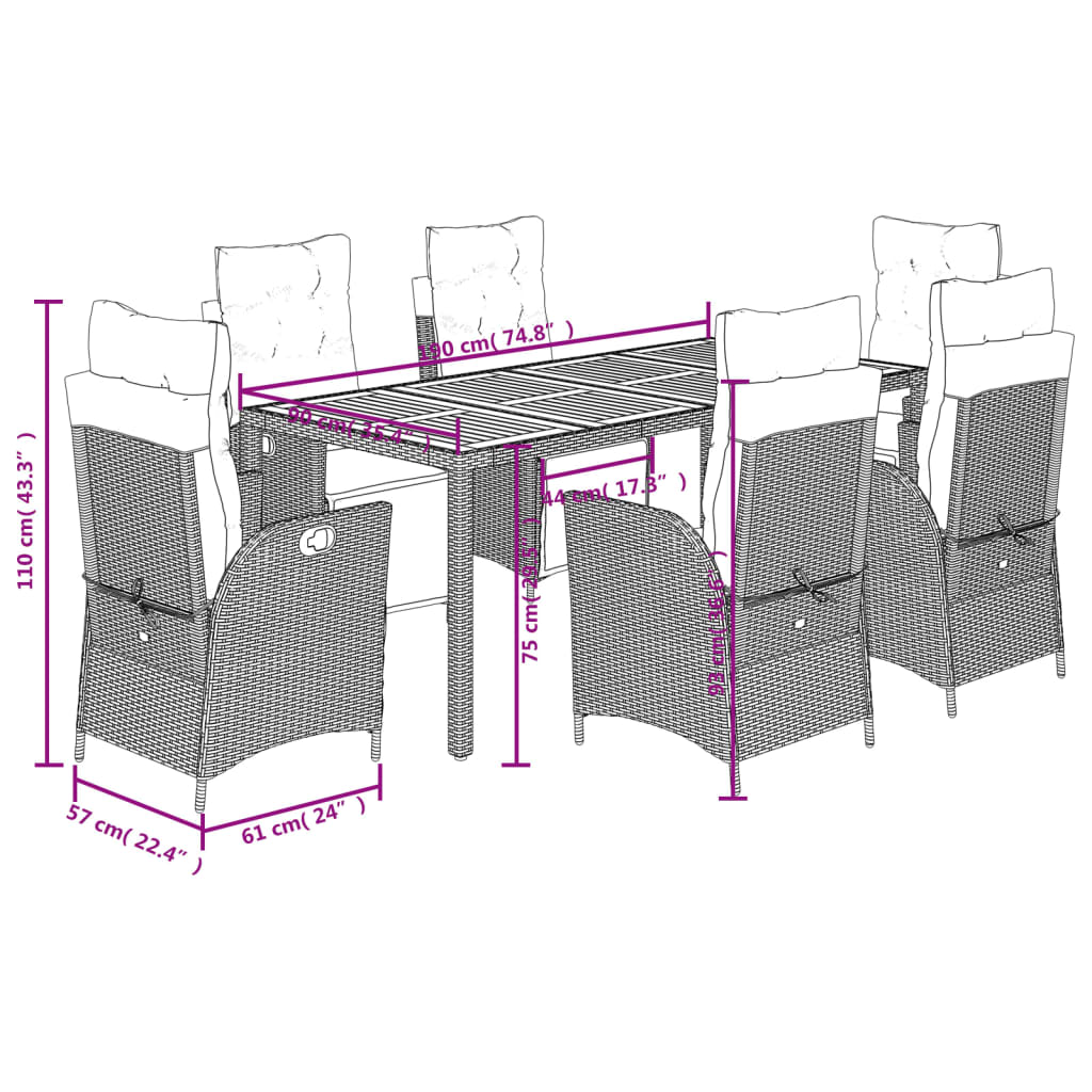 8721012330757_g_en_hd_7 vidaXL 7 Piece Garden Dining Set with Cushions Black Poly Rattan - Image 9